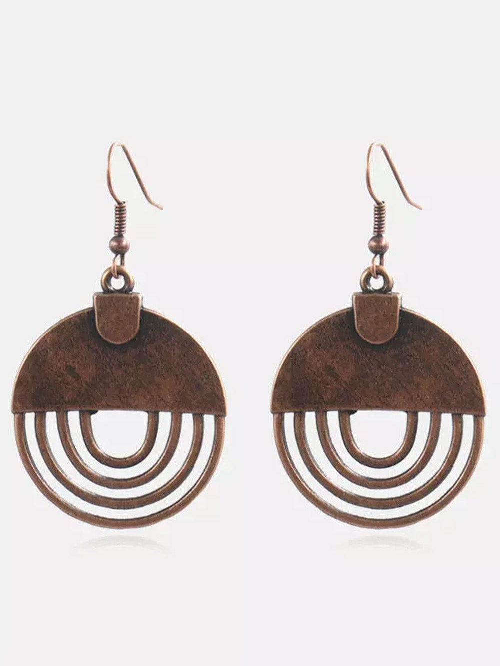 Brown Vintage Hollow Out Hook Earrings