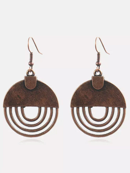 Brown Vintage Hollow Out Hook Earrings