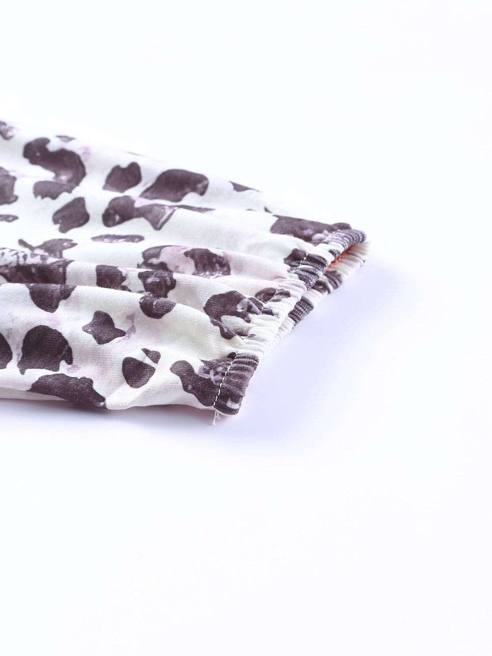 Brown Waffle Knit Leopard Patchwork Mini Dress with Ruffle Details