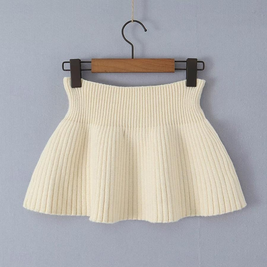Set with Cropped Turtleneck Sweater Knitted Mini Skirt 2 PCS Sexy Cute Y2K Casual Daily Outfits