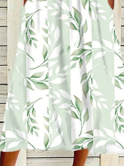 Women's Dress - Casual Dress Shift Dress Tank Dress Floral Ruched Button Square Neck Midi Dress Fashion Streetwear Outdoor Daily Sleeveless Regular Fit Blue Green Summer Spring S M L XL XXL