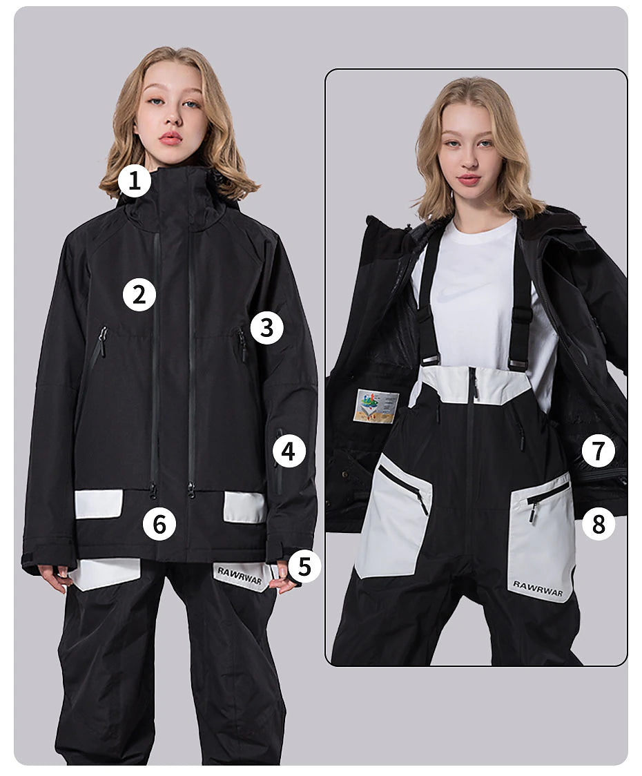 Men's Women's Ski Jacket Outdoor Winter Thermal Warm Waterproof Windproof Breathable Jacket for Snowboarding Ski Winter Sports