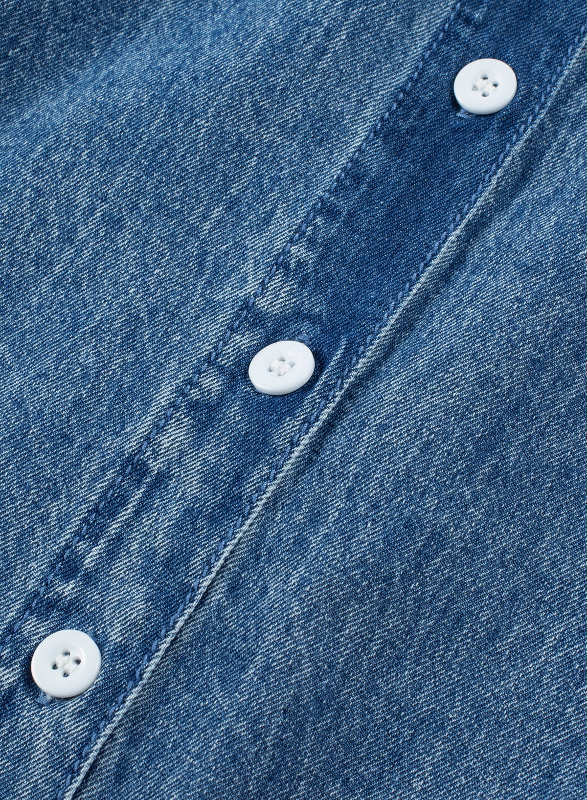 Button Short Sleeve Denim Shirt Dress