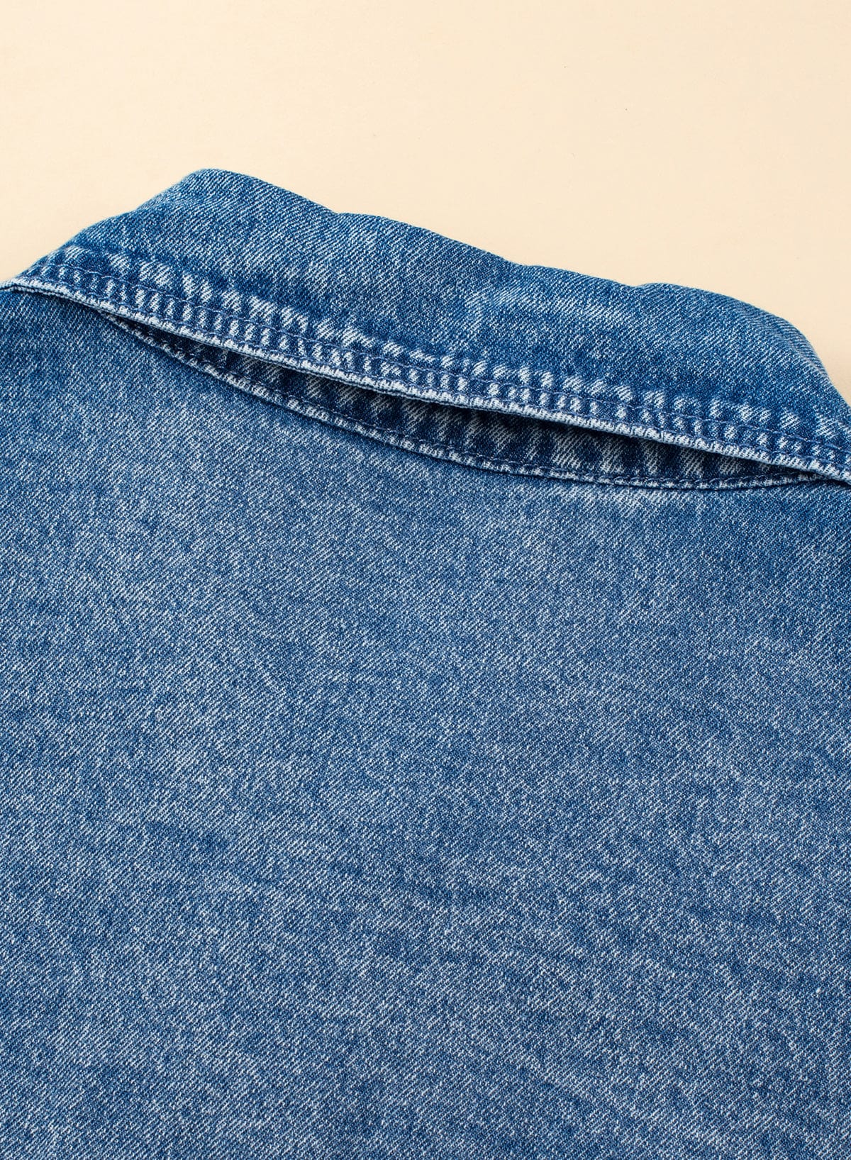 Button Short Sleeve Denim Shirt Dress