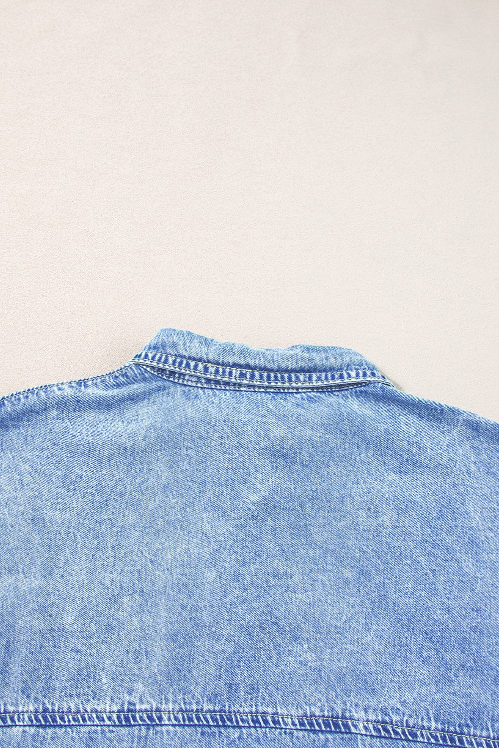 Button Short Sleeve Denim Shirt Dress