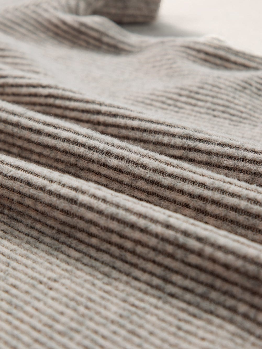 Buttoned V Neck Pale Khaki Ribbed Tee with Straps