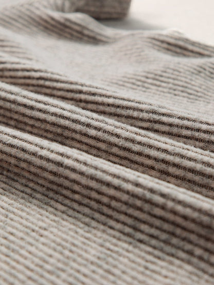 Buttoned V Neck Pale Khaki Ribbed Tee with Straps