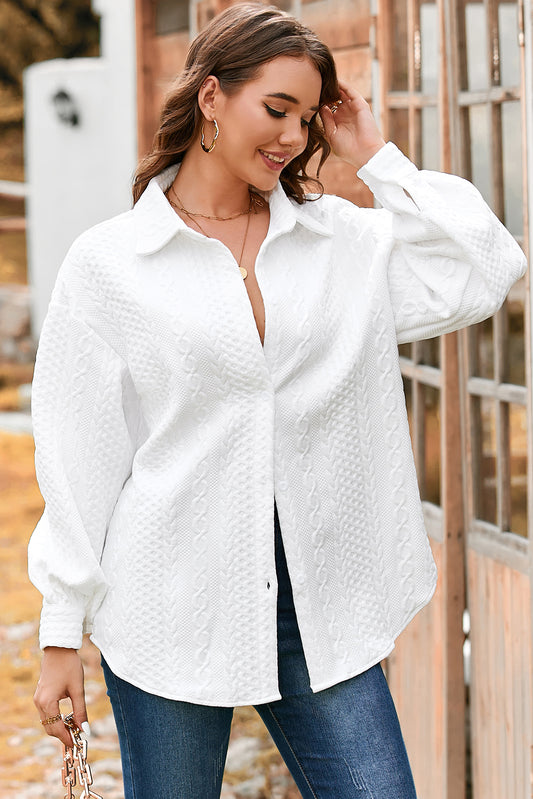 cable texture shacket