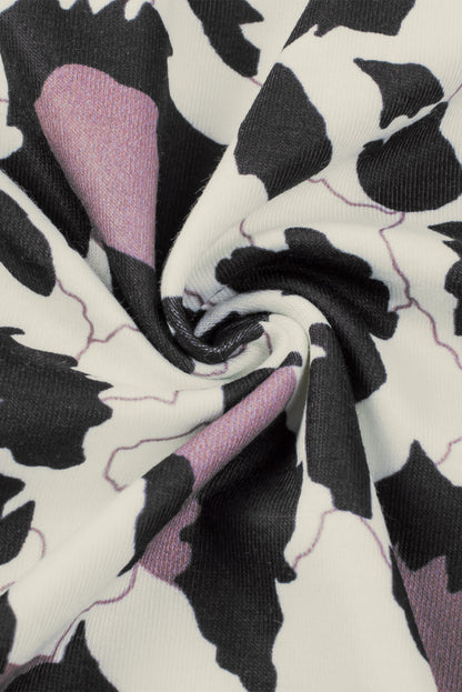 Wild Leopard Patched V Neck Plus Size Maxi Dress