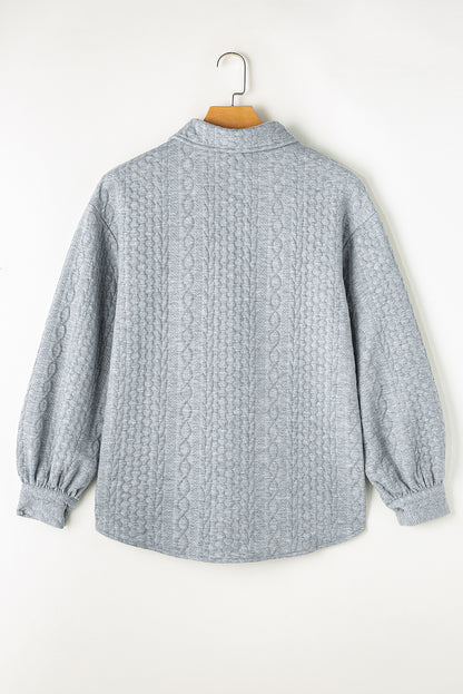 cable texture shacket