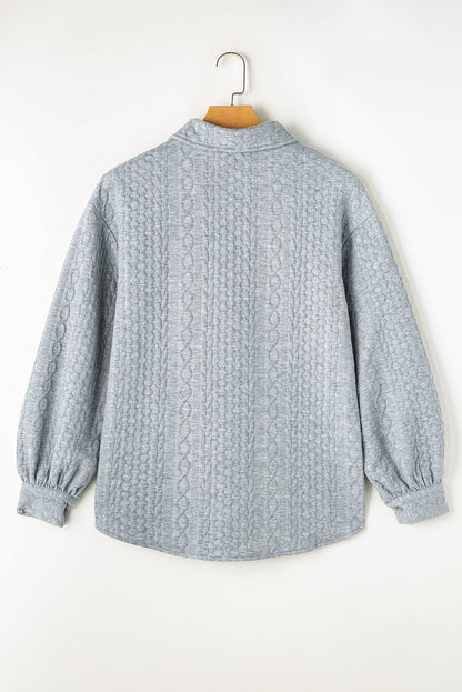 cable texture shacket