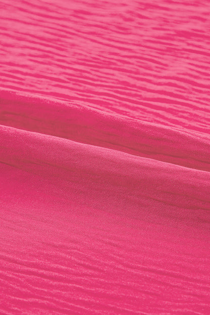 Vibrant Pink Ruffle Sleeve Plus Size Blouse