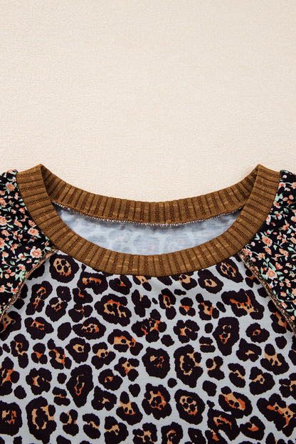 leopard patchwork top