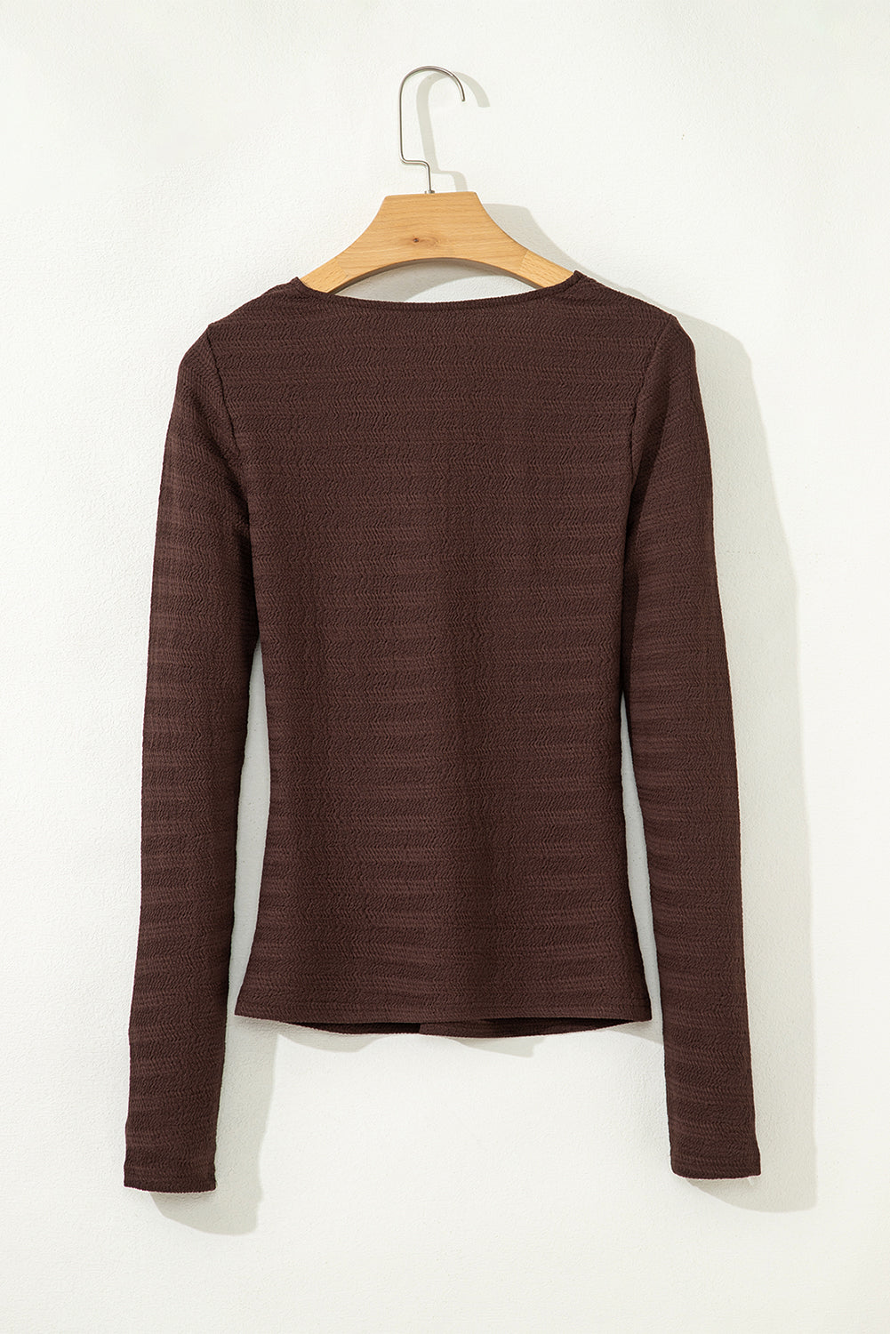 textured knit long sleeve top