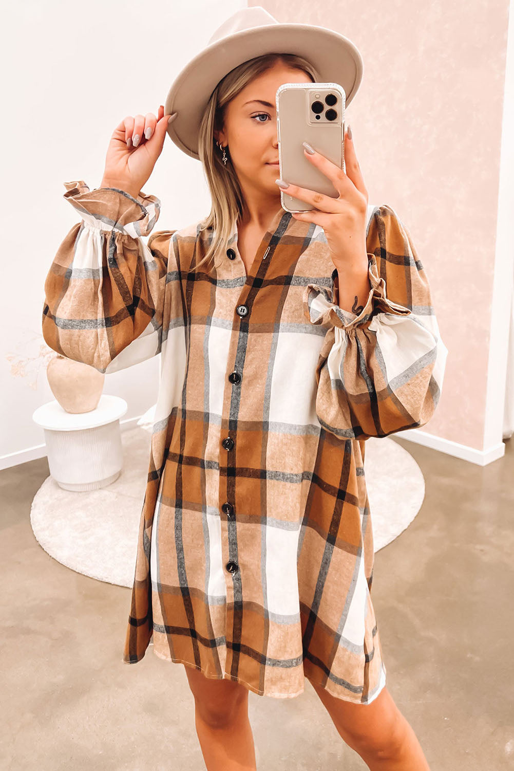 plaid shirt dress