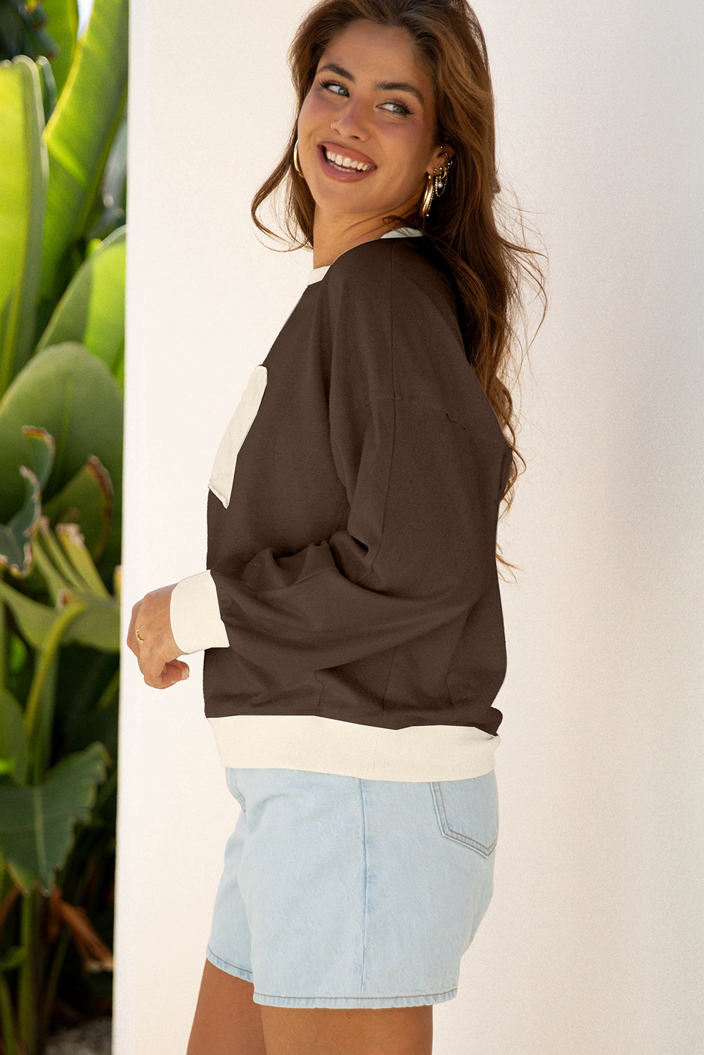 flower patched sweatshirt