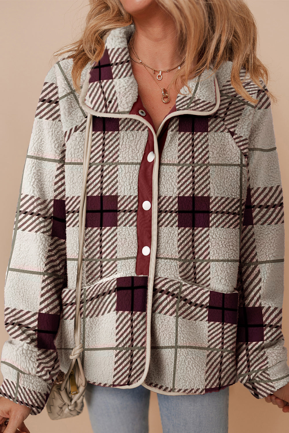 plaid print jacket