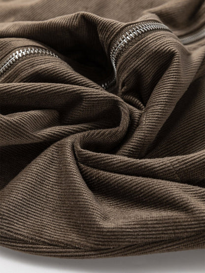 Zip Pocket Leather Strap Dress