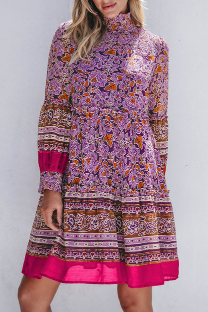 puff sleeve floral dress