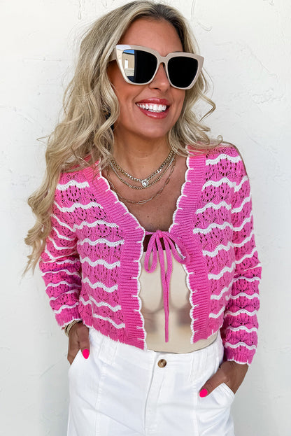 pink stripe cardigan