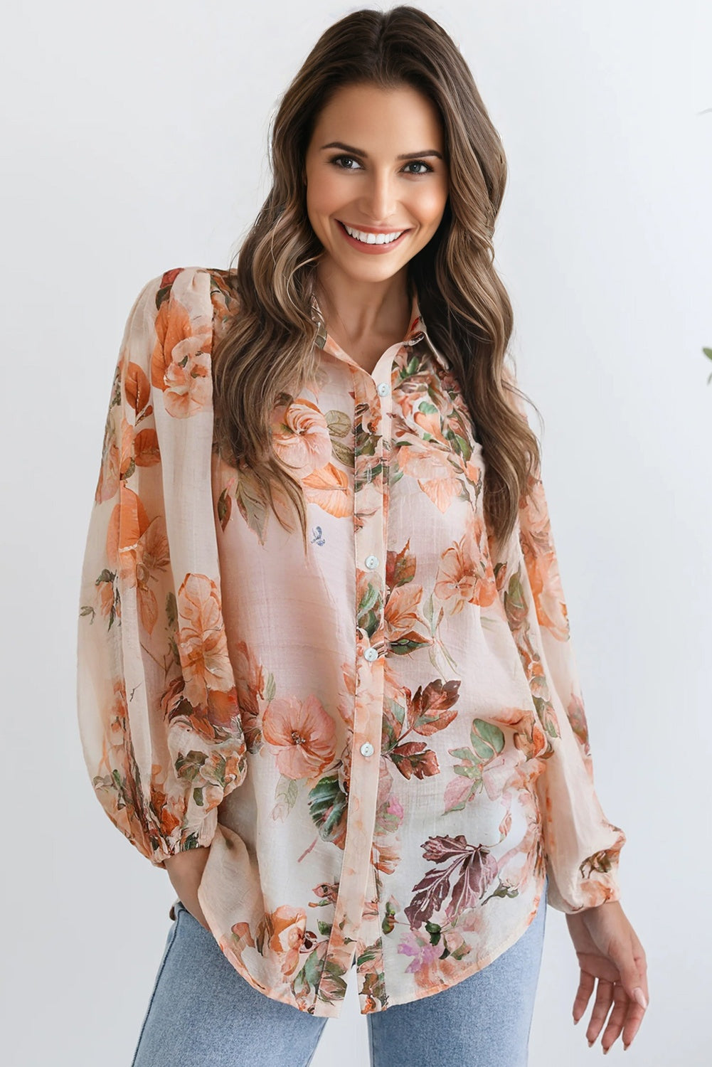 floral long sleeve shirt