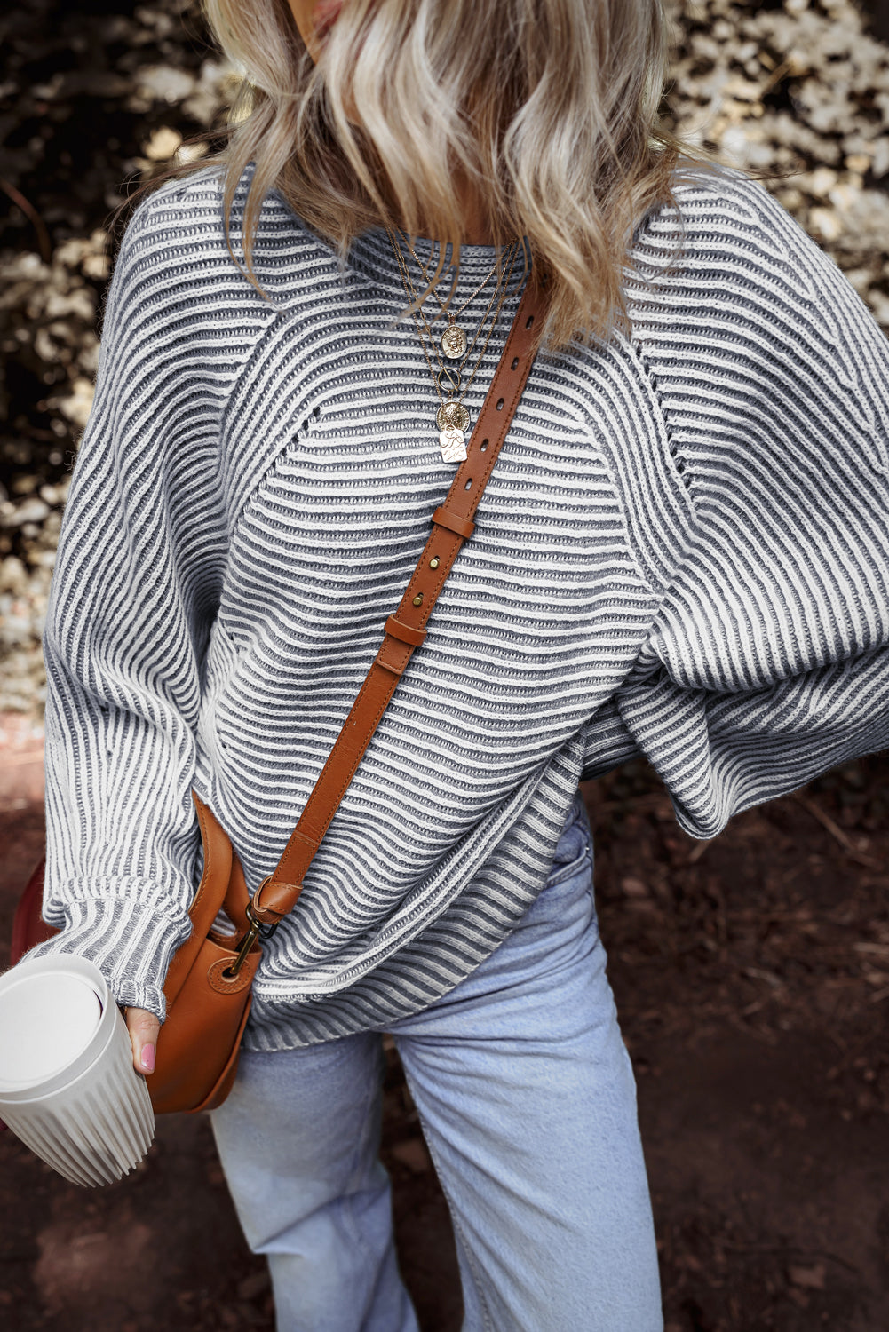 striped knit sweater