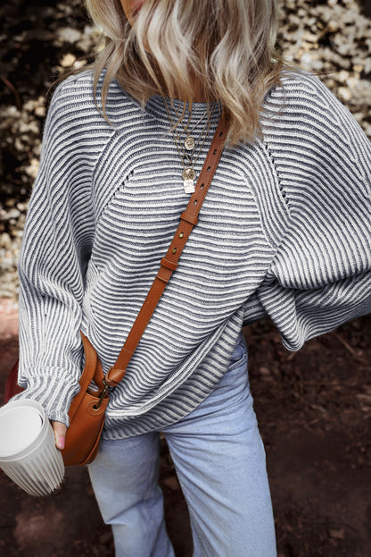 striped knit sweater