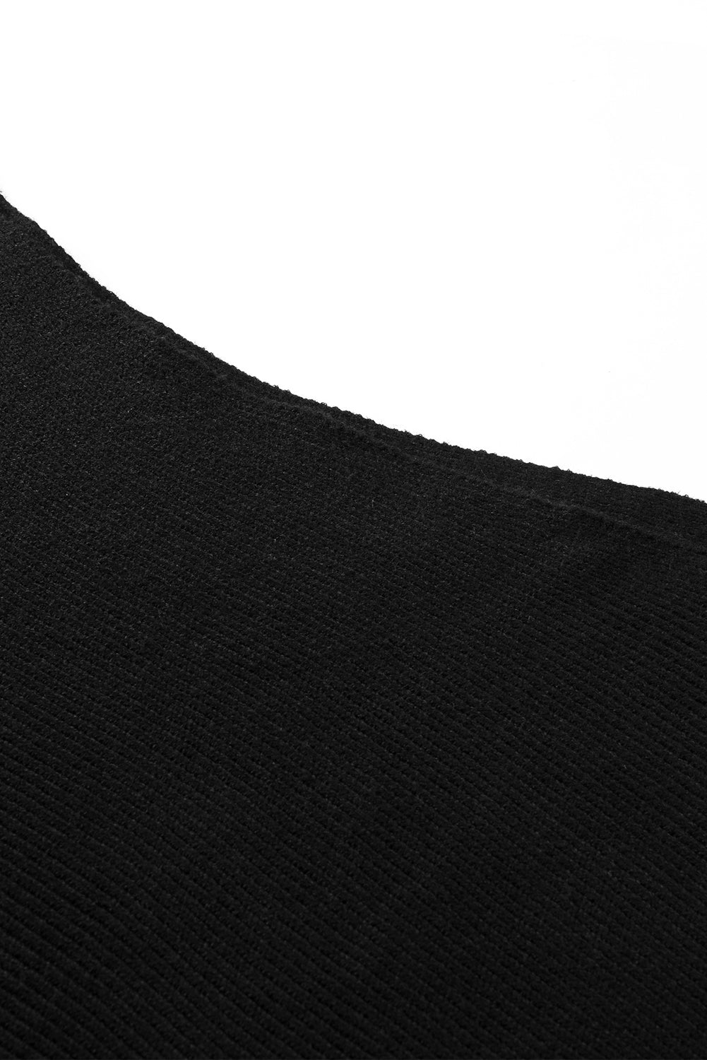 Elegant Off-The-Shoulder Black Knit Sweater