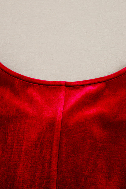 red velvet dress