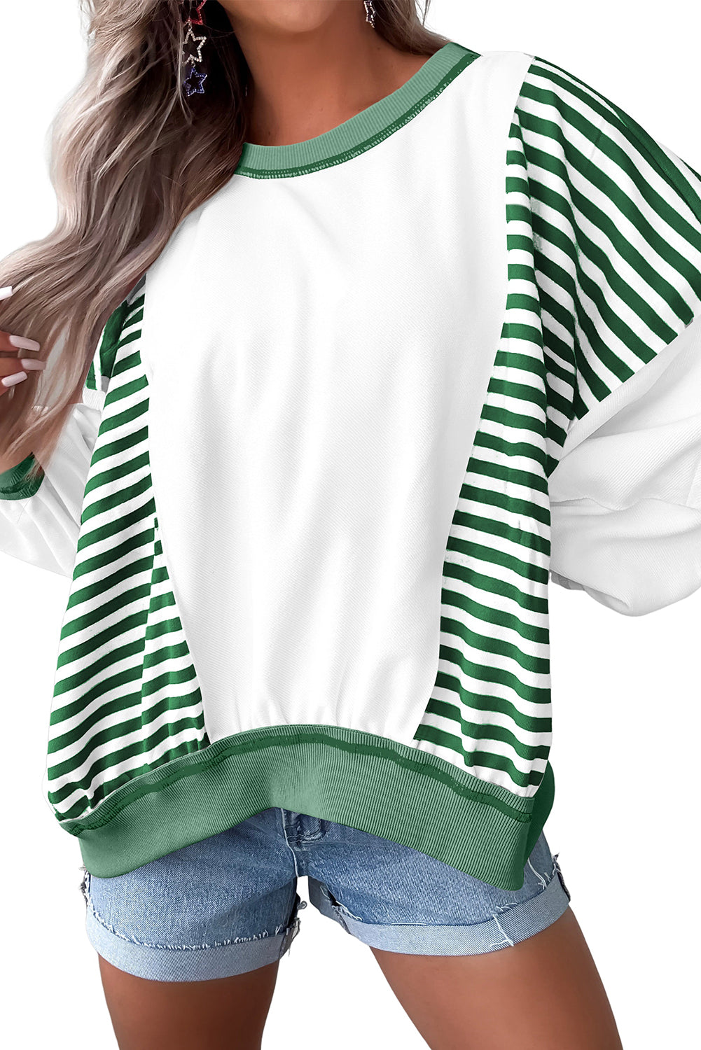 striped baggy sweatshirt