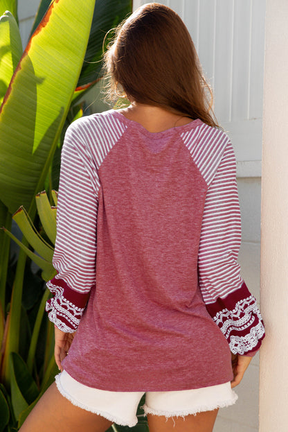 striped long sleeve top