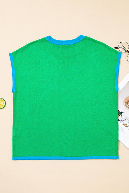 green short sleeve sweater