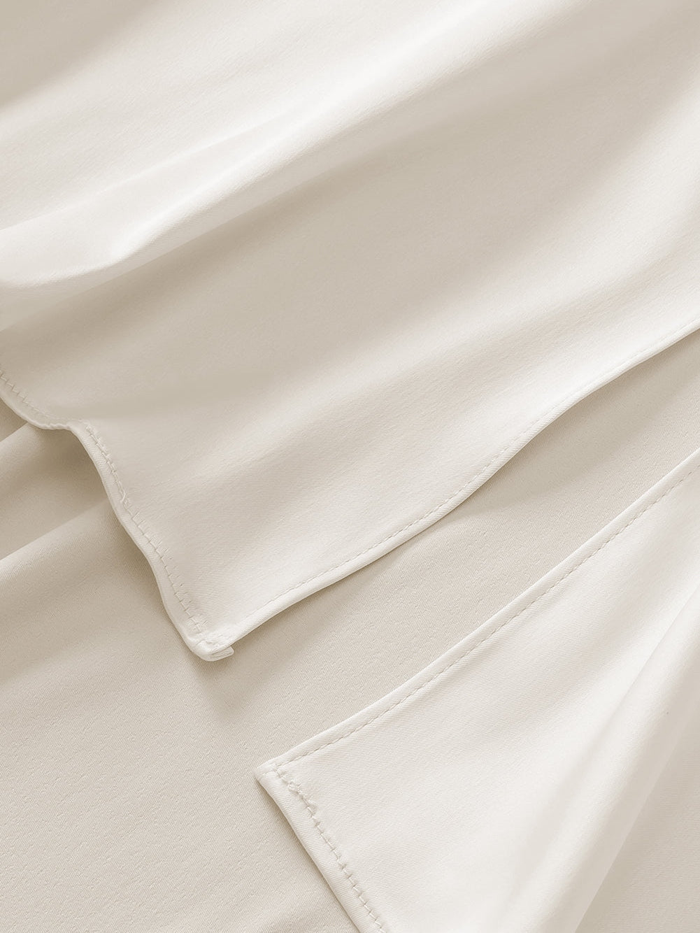 Beige Satin Split Ruffled High Waist Plus Size Skirt