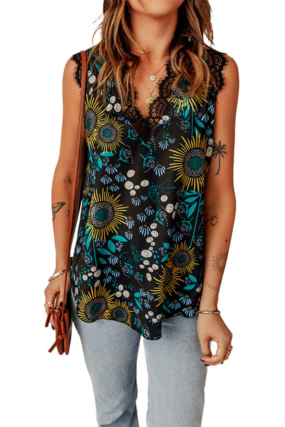 Loose Leopard Print V-neck Sleeveless Tank Top
