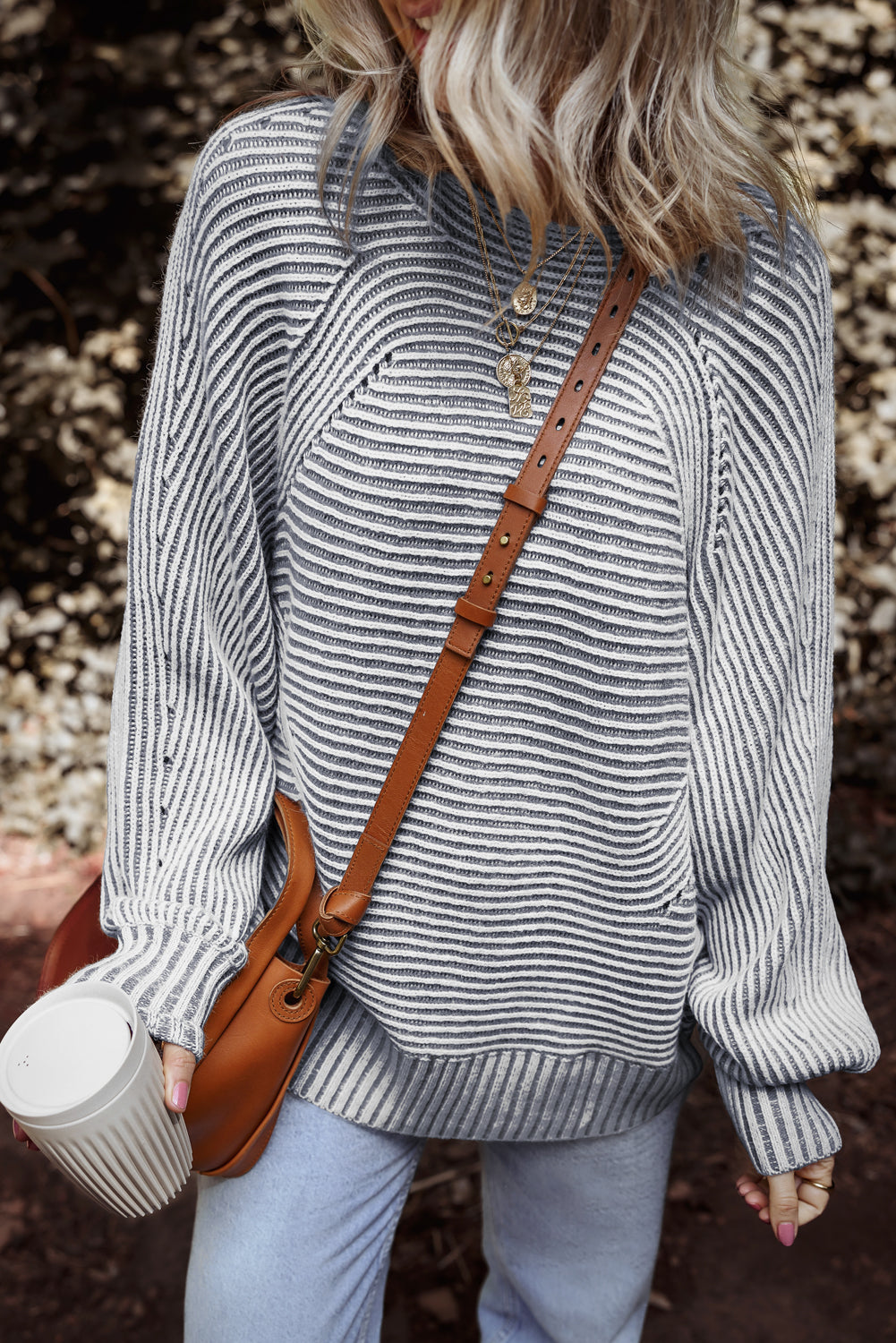 striped knit sweater