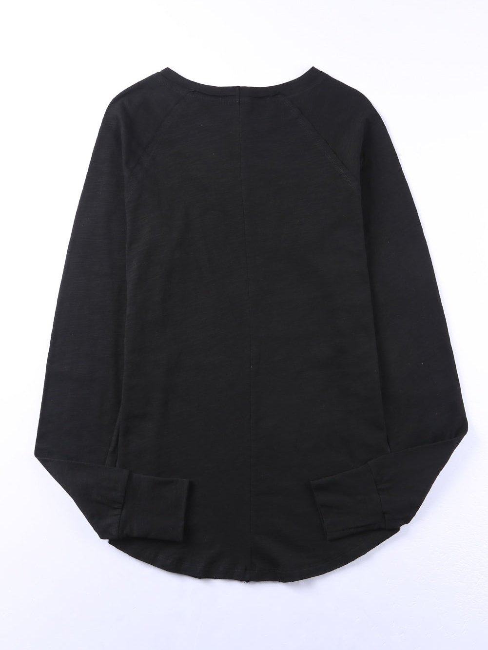 Essential Black Long Sleeve Crew Neck Top