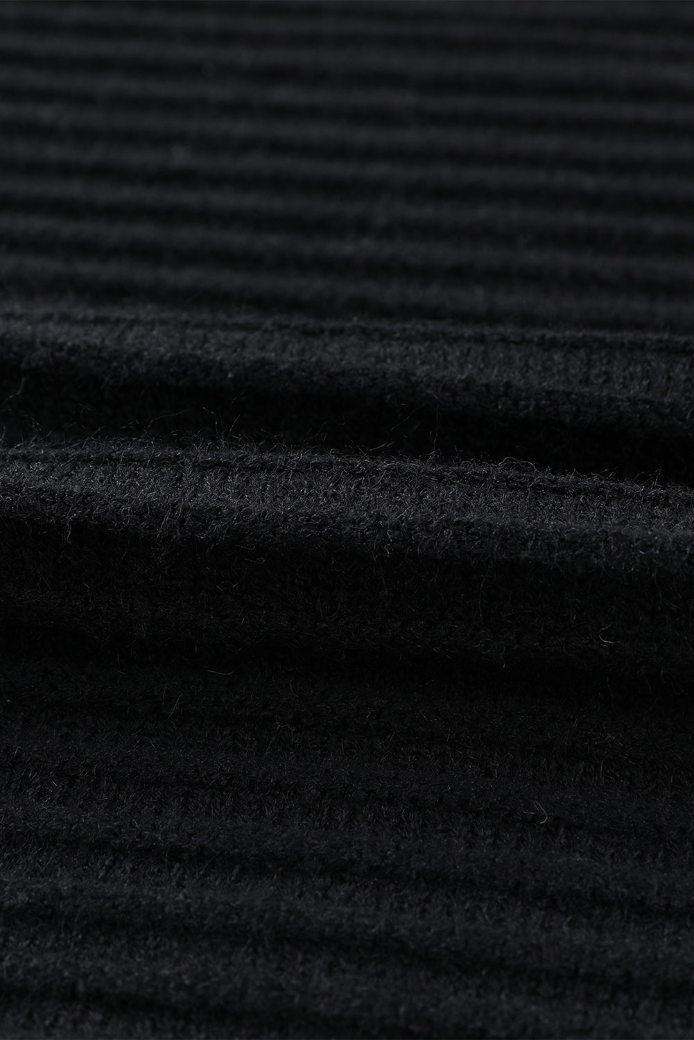 Black Ribbed Knit Hooded Cardigan for Stylish Autumn Layering