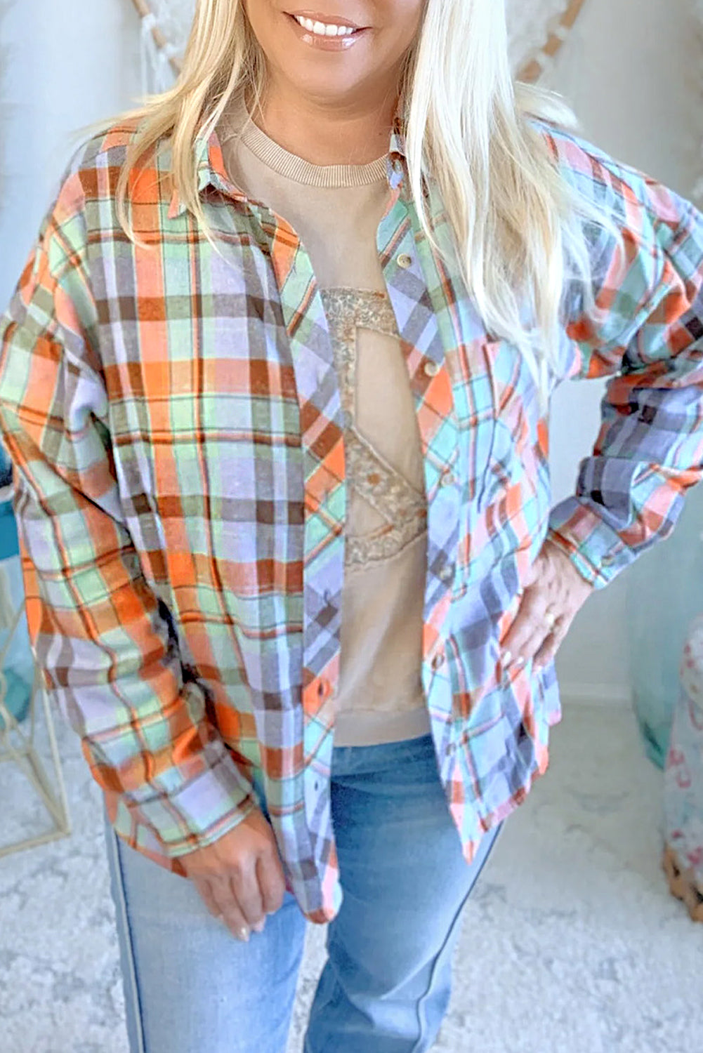 plus size plaid shirt