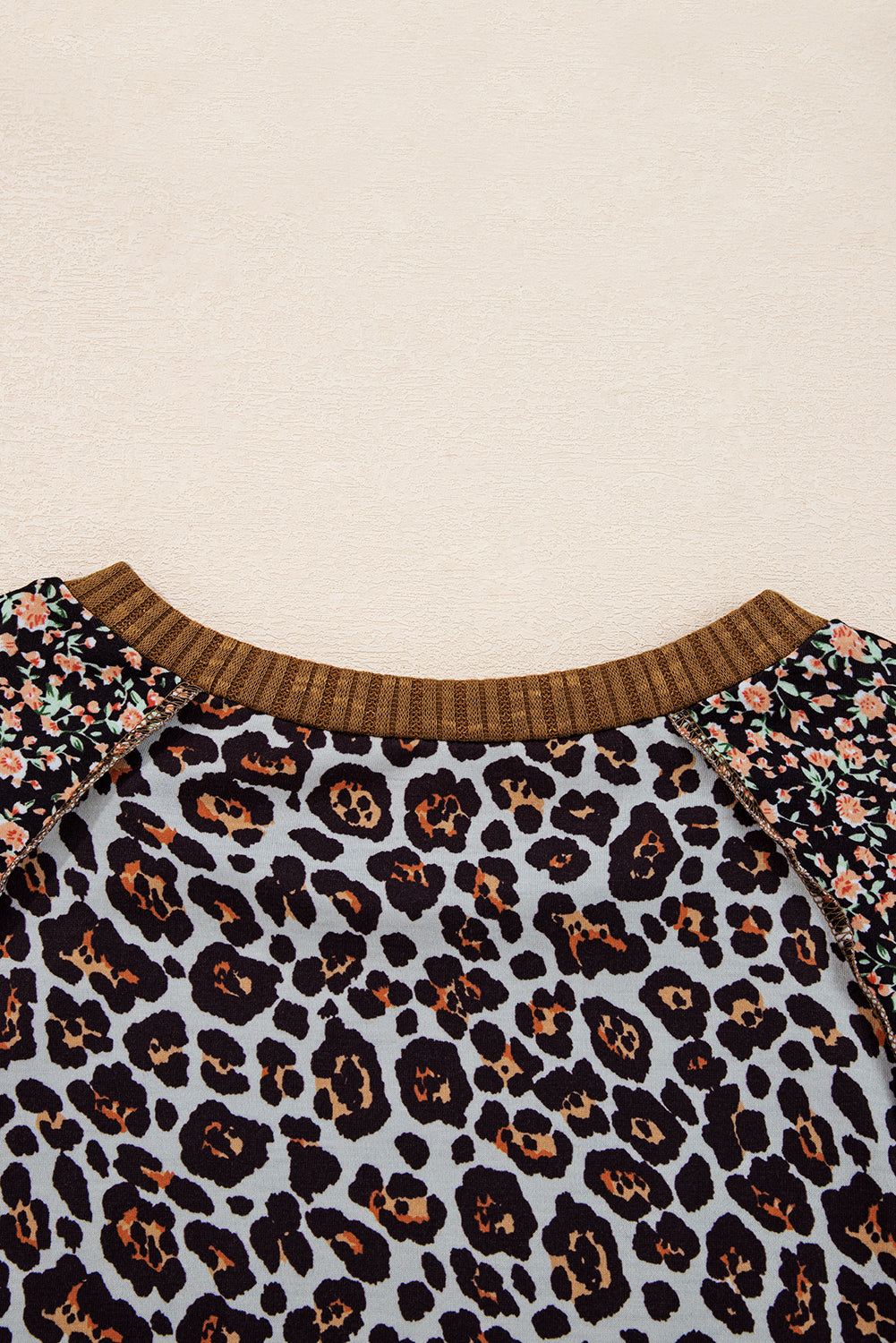 leopard patchwork top