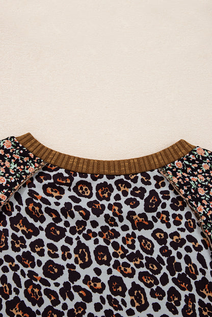 leopard patchwork top