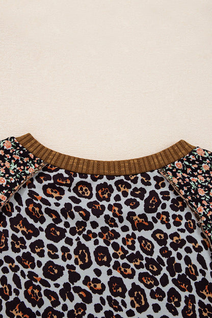 leopard patchwork top