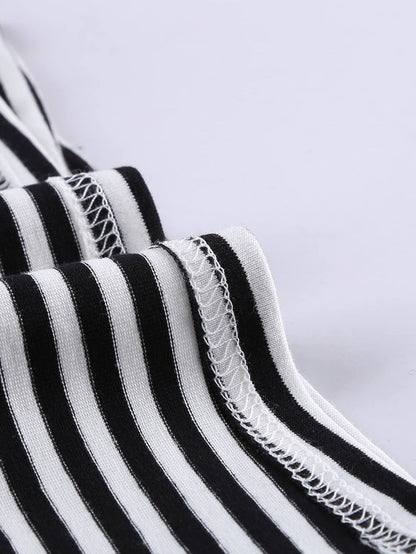 Fashionable Striped Colorblock Top with Long Sleeves