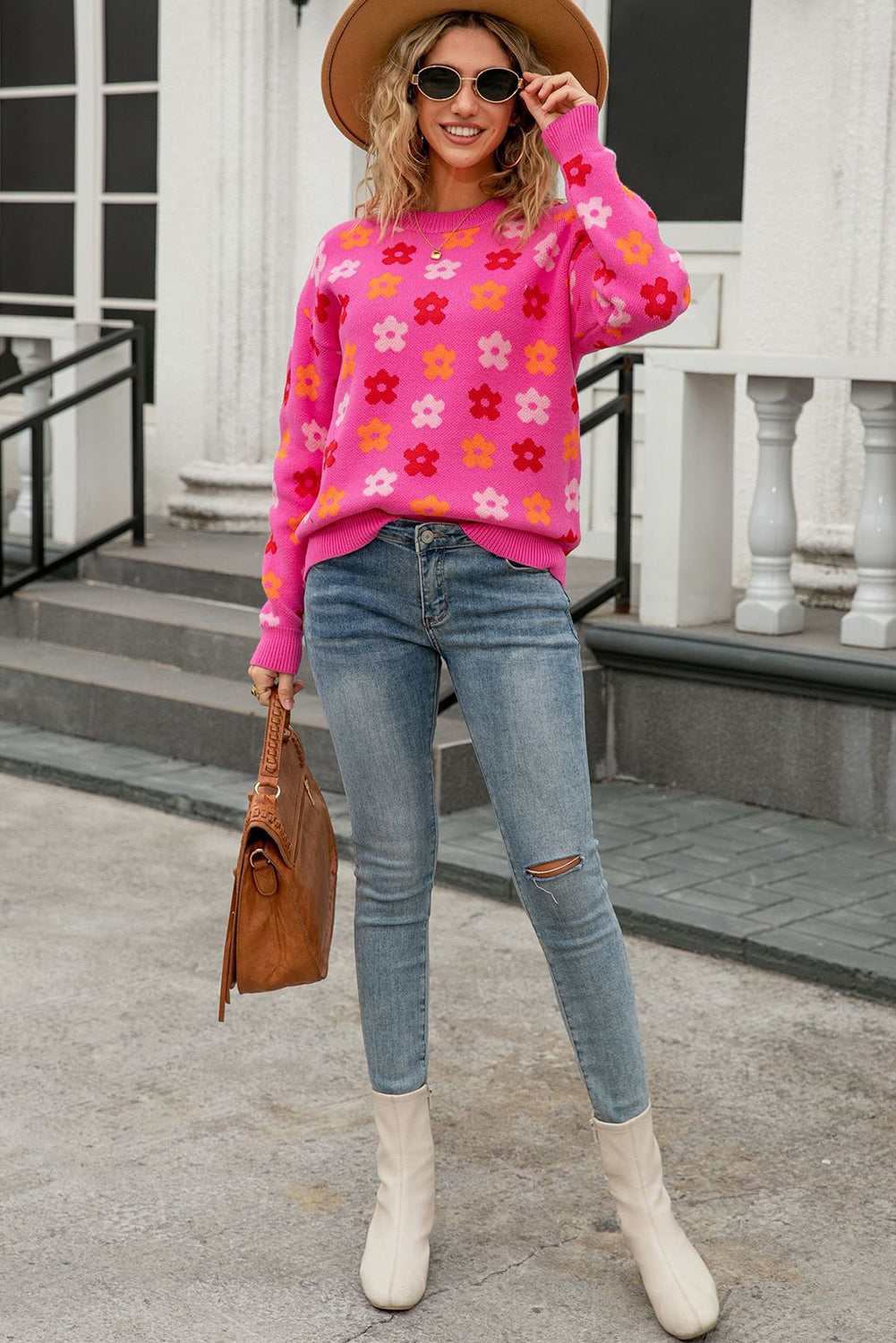 womens flower sweater