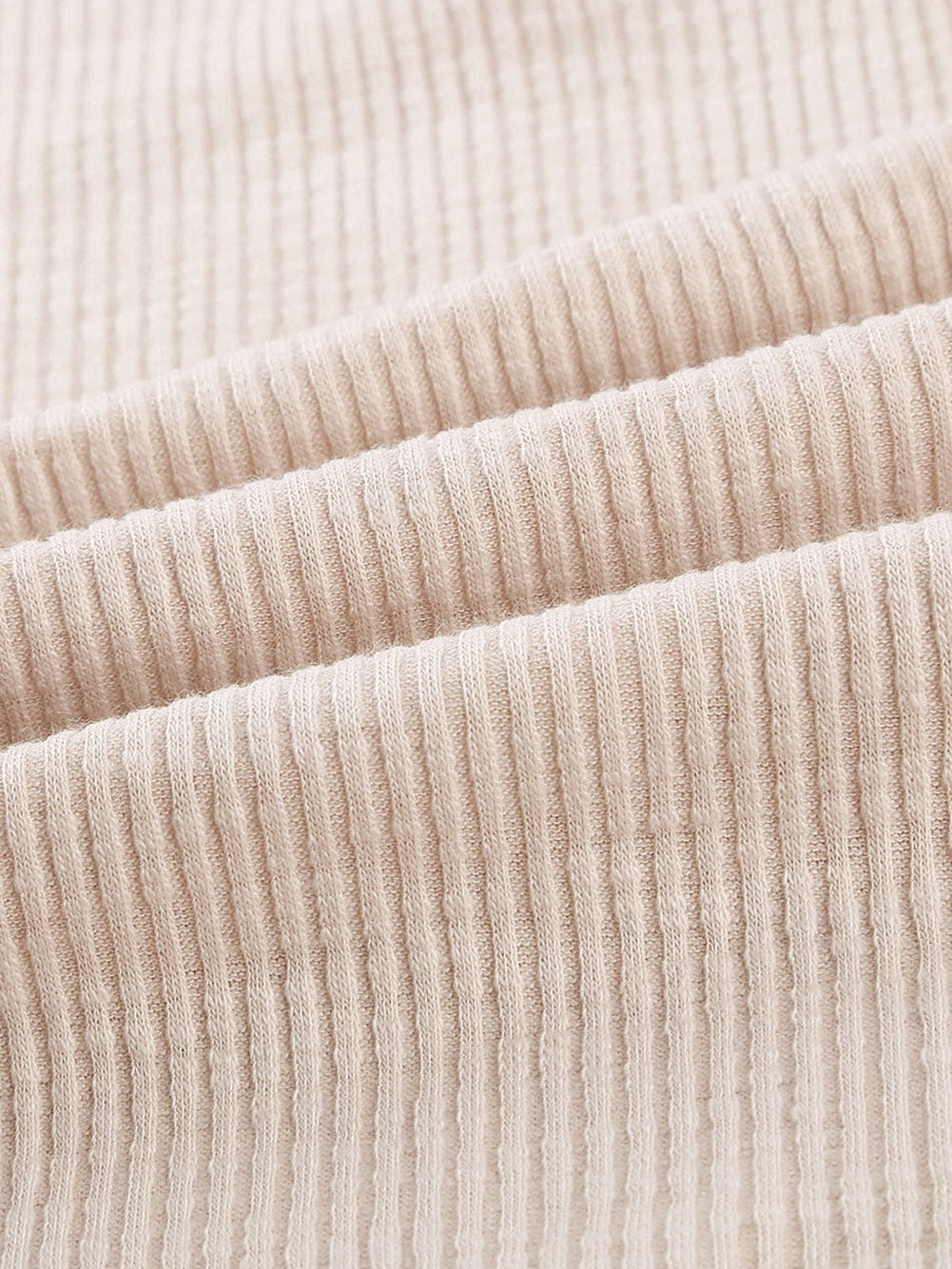 Beige Crochet Lace Sleeve Button Detail Top