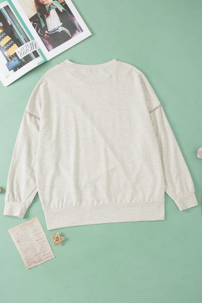 Leopard Patchwork Asymmetrical Loose Fit Sweatshirt