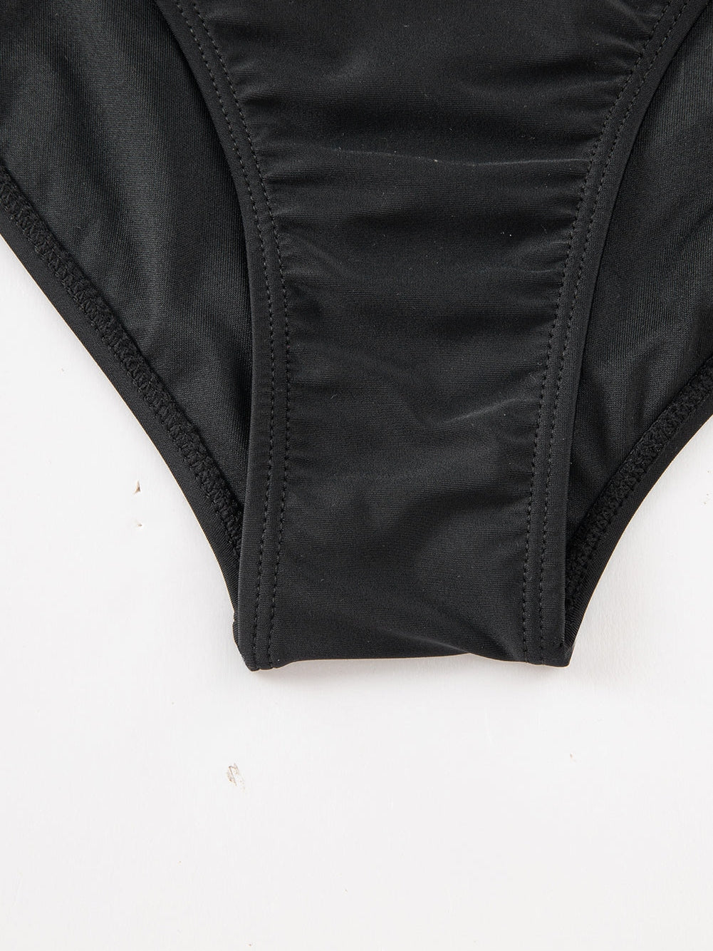 Black Mesh Patchwork One-shoulder Monokini Swimsuit