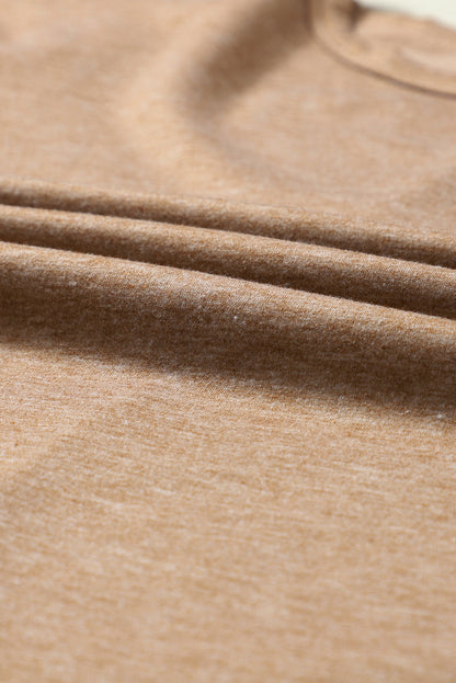 Elegant Khaki Dolman Sleeve Top with Button Detail