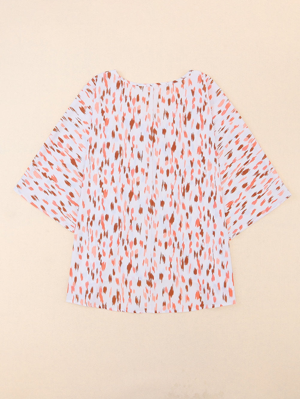 Pink Leopard Print Oversized Dolman Sleeve Plus Size Blouse
