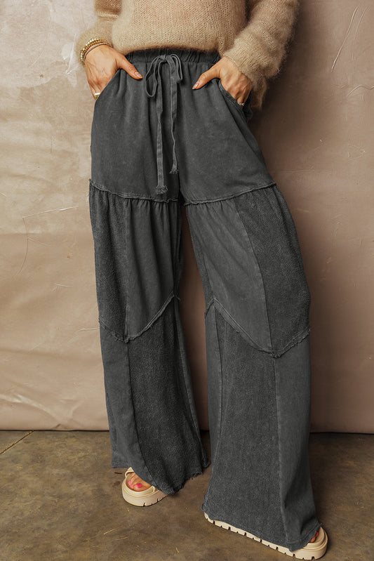 black wide leg pants