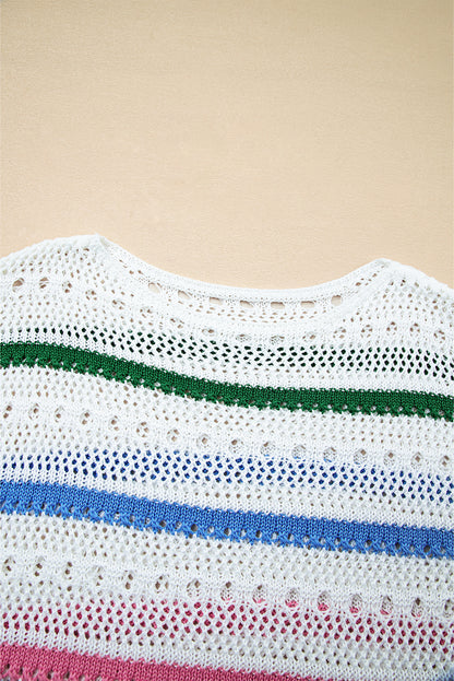 pointelle knit sweater